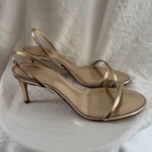 Schutz Gold Sandal Heel Slingback, US7, never worn